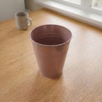 Konik Metal Saksı & Vazo - 25 cm Dekoratif Çok Amaçlı Renkli Çiçeklik (25×23/15 cm) (Gül Kurusu)