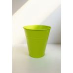Konik Metal Saksı & Vazo - 25 cm Dekoratif Çok Amaçlı Renkli Çiçeklik (25X23/15 Cm) - Fıstık Yeşili