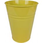 Konik Metal Saksı & Vazo - 25 cm Dekoratif Çok Amaçlı Renkli Çiçeklik (25X23/15 Cm) - Sarı