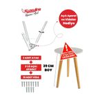 Konik Sehpa Ayağı 39 Cm 3 Adet - 3'lü Plastik Ayak Bağlantı Aparatı ve Vidalar Hediye