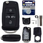 KONIKON Araç anahtarı telsiz uzaktan kumanda 1 x gövde 5 tuş + 1 x CR2032 akü yedek araba anahtarı anahtar muhafazası onarım seti VW Seat Sharan Alhambra II Caddy 2K Transporter T5 T6 için uygun
