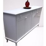 Konsol Klasik Model Tv Sehpa 90386 Ahşap Mdf Parlak Beyaz Boya El Yapım