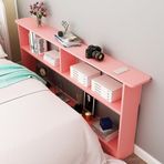 Konsol Masa Dar Retro Giriş Yolu Konsol Masası 3 Katlı Ahşap Koltuk Arka Sehpası Küçük Odalar için Pembe (47,2x9/120x15 cm)