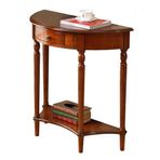 Konsol Masası Masif Ahşap Yarım Ay Konsol Masası Çekmeceli ve Raflı 2 Katlı Yarı Daire Giriş Masası Zarif Vintage Kanepe Masa Oturma Odası Ev Mobilyaları Kiraz Ağacı Tahıl Kaplama 800x350