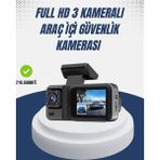 Kont 1080P Üç Kameralı Araç Kamerası Wi-Fi Destekli Park Modu ve G-Sensörlü