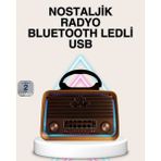 Kont Ahşap Nostaljik Radyo Bluetooth USB Sd Kart Destekli - Belirtilmemiş