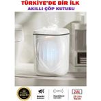 Kont Akıllı Teknolojik Çöp Kutusu Otomatik Sensörlu Çöp Tenekesi Pilli Çöp Kovası 20L - Belirtilmemiş - 11-Kırmızı
