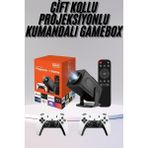 Kont Çift Kollu Game Box Projeksiyon Cihazı Kumandalı Android Tv Dahili Hoparlör
