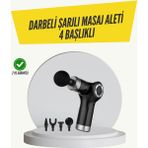 Kont Mini Masaj Tabancası 4 Başlık 6 Hız Ayarlı