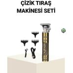Kont T Bıçaklı Profesyonel Çizik Tıraş Makinesi Seti – 120 Dakika Kullanım Şarjlı & Kablolu - Belirtilmemiş