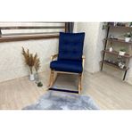 Kontes Sallanan Sandalye, Lacivert, Naturel Ayaklı