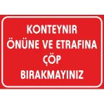 Konteyner Önüne ve Etrafına Çöp Bırakmayın Sticker 20X28 Cm