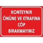 Konteynır Önüne ve Etrafına Çöp Bırakmayın Sticker 20X28 cm - 21 x 28 Cm