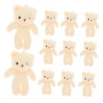 KONTONTY 12 Mini Bebek Peluşlar Mini Doldurulmuş Ayılar Mini Peluş Ayı Bebek Çanta Ayı Çekicilik Doldurulmuş Hayvan Parti Iyilik Ayı Peluş Anahtarlık Küçük Doldurulmuş Ayı Panda Bez