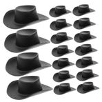 KONTONTY 20 Mini Kovboy Şapkası Mikro Oyuncaklar Küçük Kovboy Şapkası Sombreros DIY Resmi Şapkalar Batı Şapka Minyatür Kovboy Şapkası Dekorasyon Kovboy Şapkası Süslü Elbise Parti Için