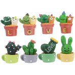 KONTONTY 8 Etli Biblolar Buzdolabı Mini Saksı Sevimli Dekor Saksı Süsleri Saksı Etli Dekor Süsleri Salas De Casa Için Decoraciones Minyatür Makyaj Yapmak Oyuncak Bebek Evi Reçine
