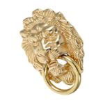 KONTONTY Antika Pirinç Sapı Dolap Çekme Halkası Kapı Kolları Kapısı Knocker Çekme Saplaması Düğmesi Çekme Halka Tutucu Vintage Lion Knocker Kapı Kolu Golden