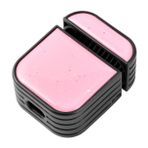 KONTONTY Darbeye Dayanıklı Kulaklık Kılıfı 1/2 Damla Jel Parıltılı Makaron Renk Pembe Siyah Kabuk Taşınabilir Kablosuz Kulaklık Kılıfı Koruyucu