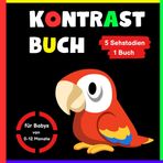 Kontrastbuch für Babys: 5 Sehstadien – 1 Buch, 64 Bilder von 0–12 Monaten mit Mustern, Tieren, Fahrzeugen und mehr, inkl. Tipps zur visuellen Förderung