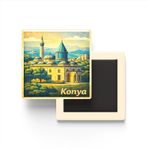Konya - Mevlana Müzesi - Baskılı Buzdolap Magneti Kare - 9x9 cm