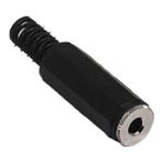 Koodmax 3.5mm Stereo Dişi Jack Ses Kablosu Konnektörü - 5 Adet - Siyah