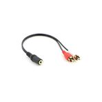 Koodmax 3.5mm Stereo Dişi to 2 RCA Erkek Tos Ses Kablosu - AUX Dönüştürücü Kablo - 30cm