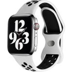 Koodmax Apple Watch Delikli Nike Spor Kordon Kayış Uyumlu M-L 42 44 45MM - Beyaz - Siyah