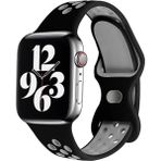 Koodmax Apple Watch Delikli Nike Spor Kordon Kayış Uyumlu M-L 42 44 45MM - Siyah - Gri