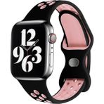 Koodmax Apple Watch Delikli Nike Spor Kordon Kayış Uyumlu M-L 42 44 45MM - Siyah - Pembe
