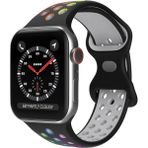 Koodmax Apple Watch S-M 42 44 45MM Uyumlu Delikli Nike Spor Kordon - Gri