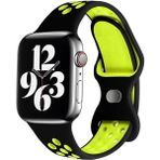 Koodmax Apple Watch S-M 42 44 45MM Uyumlu Delikli Nike Spor Kordon - Siyah - Sarı