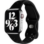 Koodmax Apple Watch S-M 42 44 45MM Uyumlu Delikli Nike Spor Kordon - Siyah