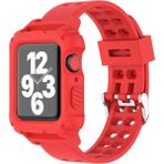 Koodmax - Apple Watch Uyumlu Spor Kordon Kayış Kasa Koruma 42MM 44MM 45MM - Kırmızı