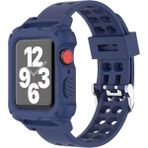 Koodmax - Apple Watch Uyumlu Spor Kordon Kayış Kasa Koruma 42MM 44MM 45MM - Lacivert