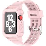 Koodmax - Apple Watch Uyumlu Spor Kordon Kayış Kasa Koruma 42MM 44MM 45MM - Pembe