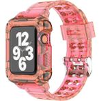Koodmax - Apple Watch Uyumlu Spor Kordon Kayış Kasa Koruma 42MM 44MM 45MM - Şeffaf - Pembe