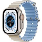 Koodmax Apple Watch Uyumlu Ultra Çift Renk Ocean Loop Kordon Kayış 42 44 45 49MM - Gri - Mavi