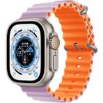 Koodmax Apple Watch Uyumlu Ultra Çift Renk Ocean Loop Kordon Kayış 42 44 45 49MM - Lila - Turuncu