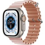 Koodmax Apple Watch Uyumlu Ultra Çift Renk Ocean Loop Kordon Kayış 42 44 45 49MM - Pembe - Pudra
