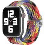 Koodmax Apple Watch Uyumlu Ultra Solo Loop Hasır Örgü Tokalı Kordon 42 44 45 49MM - Gökkuşağı