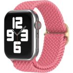 Koodmax Apple Watch Uyumlu Ultra Solo Loop Hasır Örgü Tokalı Kordon 42 44 45 49MM - Pembe