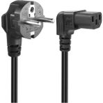 Koodmax C13 Power Kablo - Yukarı Dik Açı 90 Derece Dirsek L Tip - Standart Güç Kablosu - 1.8 mt - 1,8 m - Siyah - Mavi