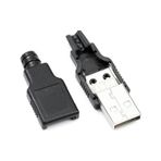 Koodmax Usb A Erkek Konnektör - Lehim Tipi - Plastik - Usb Erkek Soket - 10 Adet