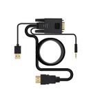 Koodmax - Vga To Hdmi Kablo Çevirici Dönüştürücü 3.5mm Ses Ve Usb Güç Destekli - 1080p - 2 Metre