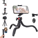 Koolehaoda Cep Telefonu Tripodu, Kablosuz Uzaktan Kumandalı Esnek Kamera Tripodları, 360° Dönen Mini Cep Telefonu Tripod Standı Tutacağı, Selfie/Video Kaydı Akıllı Telefon Kamerası için