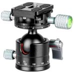 Koolehaoda Panorama bilyalı başlık, Φ36 mm küre çapı çift panoramik tripod kafası 360° döndürülebilir 1/4 inç vidalı hızlı değiştirme plakası, tripod, DSLR, video kamera için, maks. yük 15 kg - E2H2