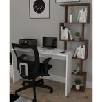 Koordinat Mobilya Beyaz Ceviz 120x50 Pratik Kitaplıklı Çalışma Masası