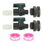 Koparion 2'li Paket Yağmur Namlusu Tıkaç Seti, PVC Su Varili Saptırıcı Kiti, 3/4 "Yağmur Namlusu Vanası, Bölme Bağlantılı Hortum Musluk Adaptörü ve Su Tankları, Bahçe Varilleri, Akvaryumlar, Havuzlar için