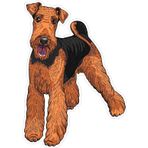 Köpek Airedale Terrier 17,78 x 12,4 cm İnsanın En İyi Arkadaşı Köpek Yavrusu Hayvan Amerika Birleşik Devletleri Murica Renkli Çıkartma Devlet Çıkartması kalıp Kesim Vinil - ABD'de Üretilmiştir ve