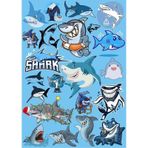 Köpek Balığı Sticker Set 16 Parça Telefon, Tablet, Defter, Laptop Sticker